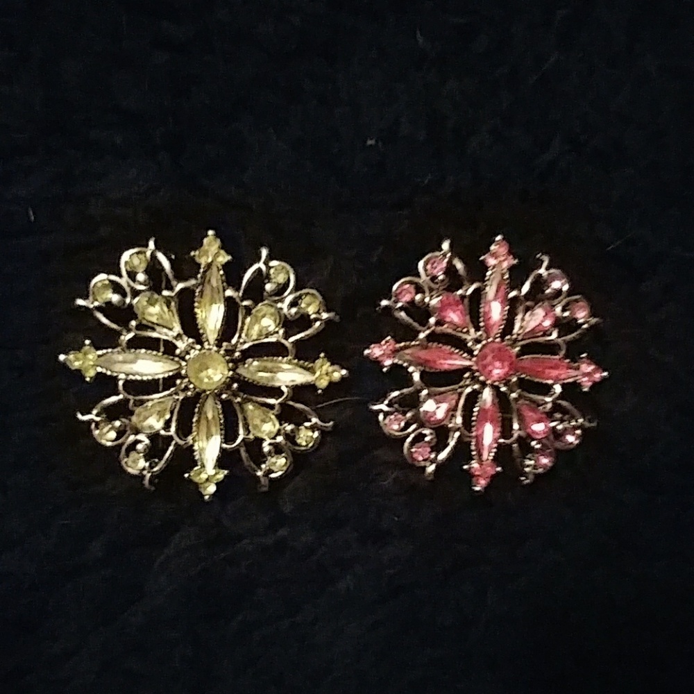 Rhinestone Brooch Set